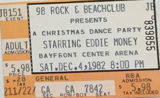 Eddie Money stub 12-4-1982